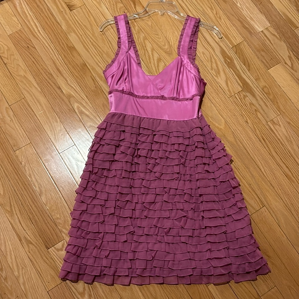 Never worn; Kensie raspberry ruffle cocktail dress - Picture 2 of 7